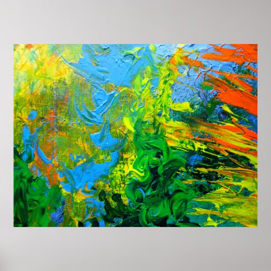 Idee Modernes Abstraktes Malteposter Gelb drucken Poster (Vorne)