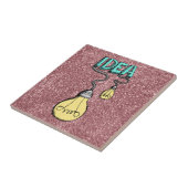 Idee - Retro Light Bulb Design auf rosa Glitzer Fliese (Seite)