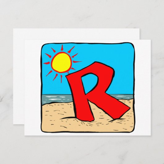 Ideen für Beach Wedding Letter R Postkarte (Vorne/Hinten)