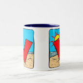 Ideen für Beach Wedding Letter V Zweifarbige Tasse (Mittel)