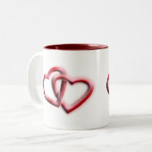 Ideen für das Coffee Lover-Geschenk | Herzdesign Zweifarbige Tasse (Vorderseite Links)