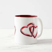 Ideen für das Coffee Lover-Geschenk | Herzdesign Zweifarbige Tasse (VorderseiteRechts)