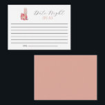 Ideen für die Nacht Brautparty Petals & Prosecco Hinweiskarte<br><div class="desc">Petals und Prosecco Thema Brautparty Datum Ideen Karte. Entworfen und illustriert von Kristine Lee www.kristineleedesigns.com</div>