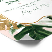 Ideen für tropische Datteltage. Rosa Streifen Datu Poster (Ecke)