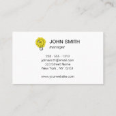 Ideen-Glühlampen-Logo-Visitenkarte Visitenkarte (Rückseite)