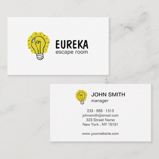 Ideen-Glühlampen-Logo-Visitenkarte Visitenkarte (Vorne/Hinten)