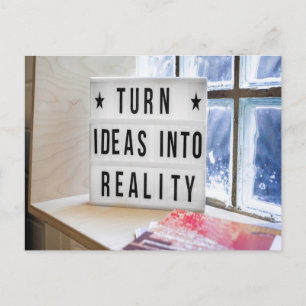 Ideen in die Realität Motivierend Postkarte