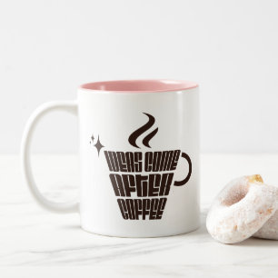 Ideen kommen nach dem Kaffee – Trendy Vertikal Zweifarbige Tasse
