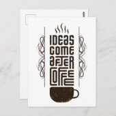 Ideen kommen nach Kaffee, trendige Typografie-Buch Postkarte (Vorne/Hinten)