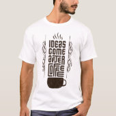 Ideen kommen nach Kaffee, trendige Typografie-Buch T-Shirt (Vorderseite)