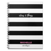 "Ideen und Dinge" Schwarzweißstreifen, Name Notizblock (Vorderseite)