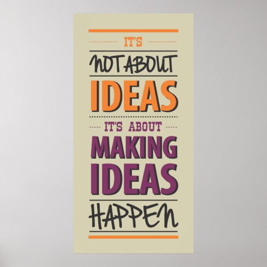 "Ideen verwirklichen" Zitat Poster (Vorne)