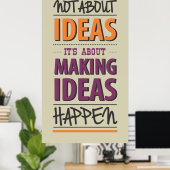 "Ideen verwirklichen" Zitat Poster (Heimbüro)