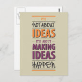 "Ideen verwirklichen" Zitat Postkarte (Vorne/Hinten)