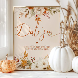 Ideen zum Herbsttag. Boho fall Date jar bridal Poster