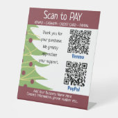 Ideen zur Weihnachtskunst | Pay Here Sign Sockelschild (Vorderseite)
