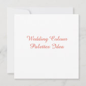 Ideenkarte für Hochzeitspalette Einladung (Rückseite)