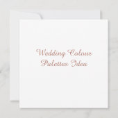 Ideenkarte für Hochzeitspalette Einladung (Rückseite)