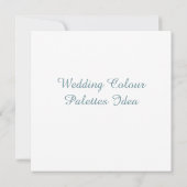 Ideenkarte für Hochzeitspalette Einladung (Rückseite)