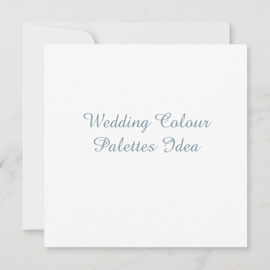 Ideenkarte für Hochzeitspalette Einladung (Rückseite)