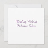 Ideenkarte für Hochzeitspalette Einladung (Rückseite)