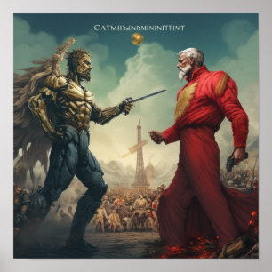 Ideenkonflikt: Kapitalismus gegen kommunistische P Poster