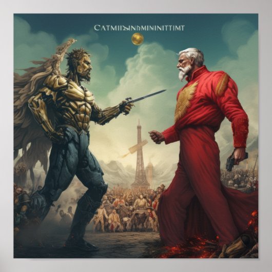 Ideenkonflikt: Kapitalismus gegen kommunistische P Poster (Vorne)