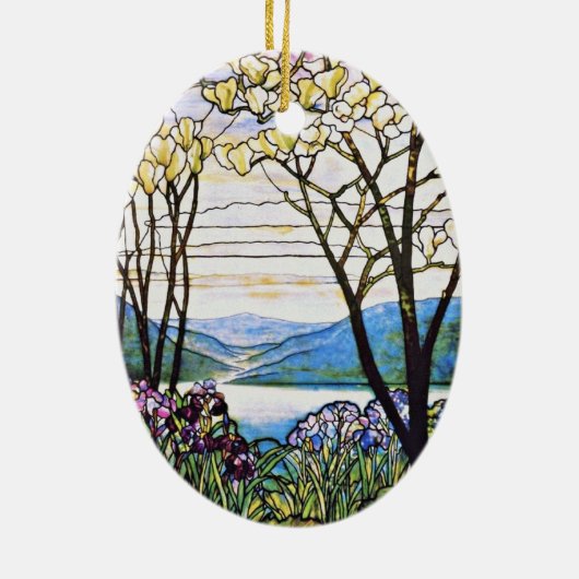 Idellic LandschaftsTiffany-Buntglas Keramikornament (Hinten)