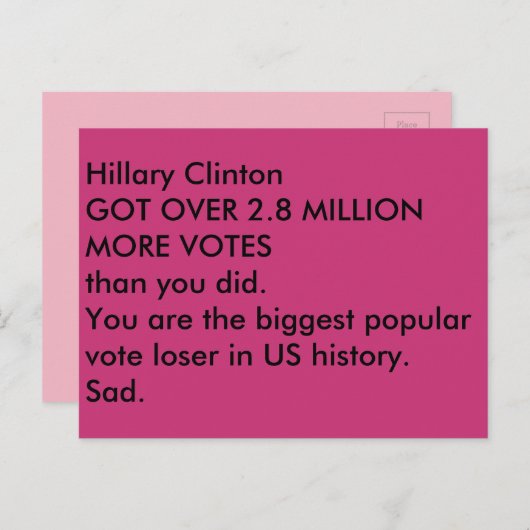 Iden von Trumps trauriger Postkarte (Vorne/Hinten)