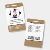 Identifikation der Logokennung mit Office-Bar Ausweis (Vorder- & Rückseite)