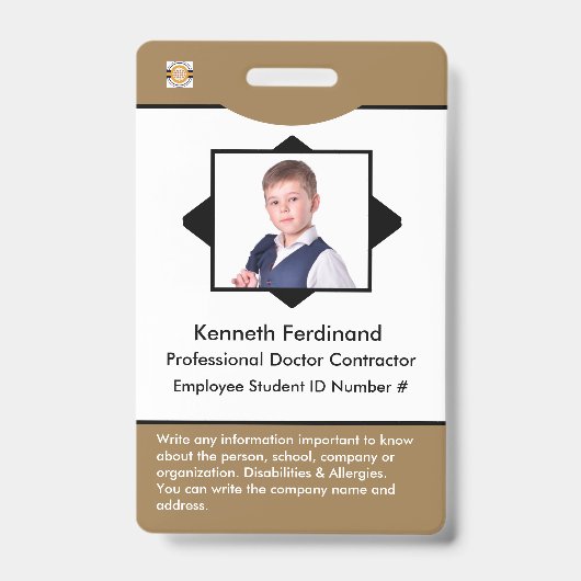 Identifikation der Logokennung mit Office-Bar Ausweis (Vorderseite)