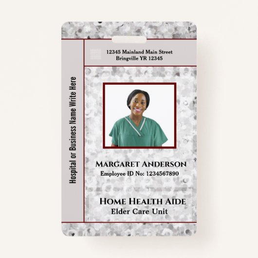 Identifikation der Mitarbeiter im Krankenhaus mit Ausweis (Vorderseite)