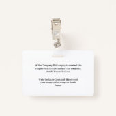 Identifikation der Mitarbeiter im Unternehmen Ausweis (Rückseite mit Klammer)