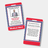 Identifikation des medizinischen Notfallwarnsystem Ausweis (Vorder- & Rückseite)