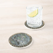 Identifikation eher jagt lustigen Rotwild-Jäger Sandstein Untersetzer (Seite)