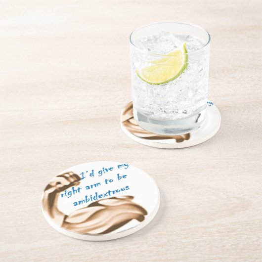 Identifikation geben meinen rechten Arm, um Getränkeuntersetzer (Seite)