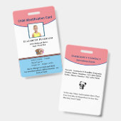 Identifikation von Kindermädchen Ausweis (Front & Back)