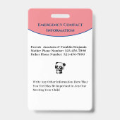 Identifikation von Kindermädchen Ausweis (Back)