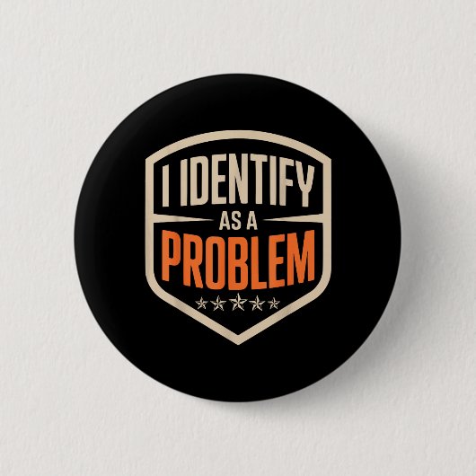 Identifiziere mich als lustiger sarkastischer Spru Button (Vorderseite)
