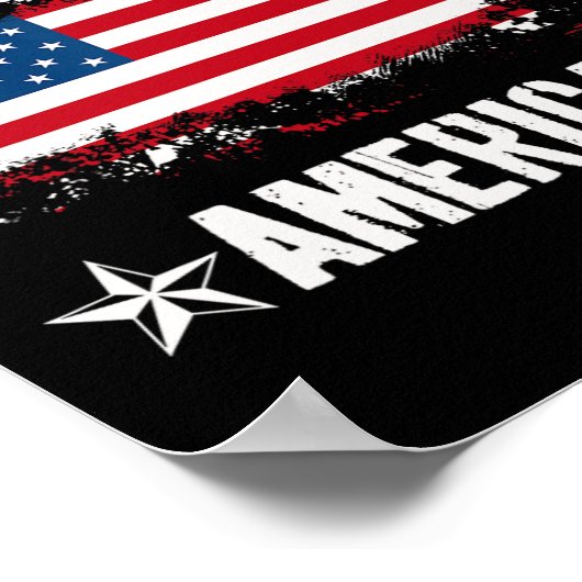 Identifizieren als amerikanische Flagge stolz US-A Poster (Ecke)