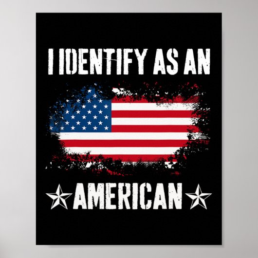Identifizieren als amerikanische Flagge stolz US-A Poster (Vorne)