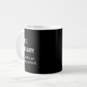 Identifizieren Sie als perfekt funny Naughty Nice Kaffeetasse (Vorderseite Links)