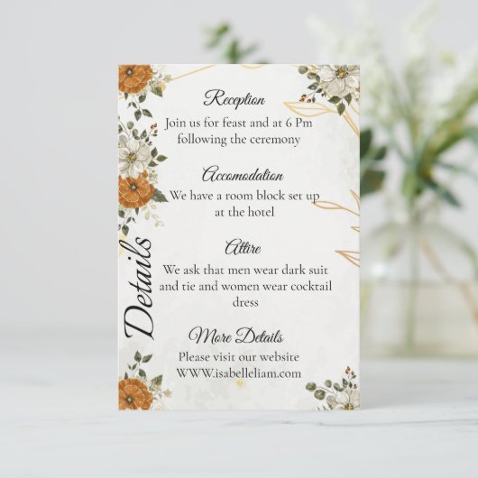 Identifizierte Rustikale Fall-Details-Karte Begleitkarte (Stehend Vorderseite)