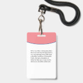 Identifizierungskarte Allergie für Kindermädchen Ausweis (Rückseite mit Lanyard)