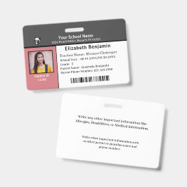Identifizierungskarte Bar Code Studentenschule Ausweis
