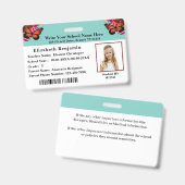 Identifizierungskarte Bar für Schüler Ausweis (Vorder- & Rückseite)