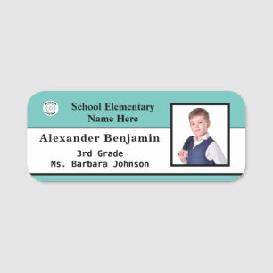 Identifizierungskarte Boy Girl Child Foto Custom Namensschild