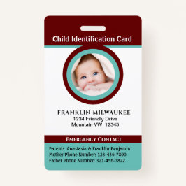 Identifizierungskarte für das Foto von Kindermädch Ausweis