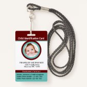 Identifizierungskarte für das Foto von Kindermädch Ausweis (Vorderseite mit Schlüsselband)