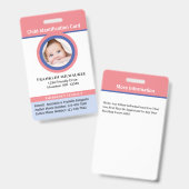 Identifizierungskarte für das Kind-Jungen-Mädchen- Ausweis (Front & Back)